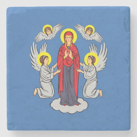 Flagge von Minsk (Belarus) Steinuntersetzer (Vorderseite)