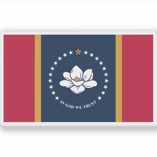Flagge von Mississippi Aufkleber (Vorderseite)