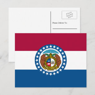 Flagge von Missouri, Flagge von Missouri Postkarte