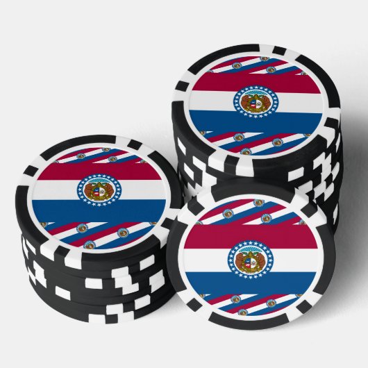 Flagge von Missouri Pokerchips (Stapel)