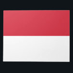 Flagge von Monaco Notizblock<br><div class="desc">Dieses Design zeigt die Nationalflagge von Monaco (offiziell das Fürstentum von Monaco), einem souveränen Stadt-Staat, Land und Mikrostaat an der französischen Riviera in Western Europa. Es grenzt im Norden an Frankreich, im Osten und Westen und im Süden an das Mittelmeer. Das Fürstentum ist weithin als einer der teuersten und reichsten...</div>