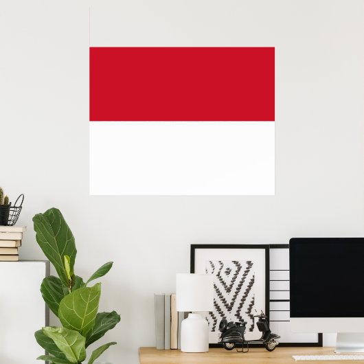 Flagge von Monaco Poster (Heimbüro)