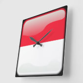 Flagge von Monaco Quadratische Wanduhr (Winkel)