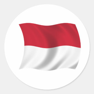 Flagge von Monaco Runder Aufkleber