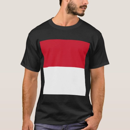 Flagge von Monaco T-Shirt (Vorderseite)
