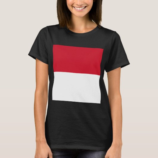 Flagge von Monaco T-Shirt (Vorderseite)