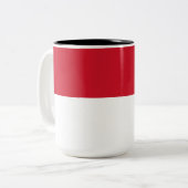Flagge von Monaco Zweifarbige Tasse (Vorderseite Links)
