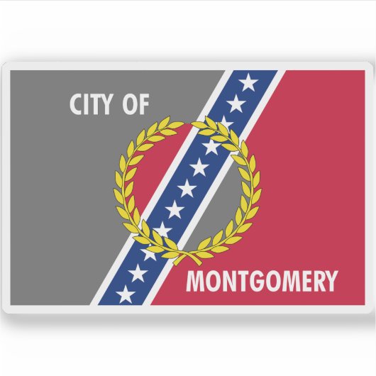 Flagge von Montgomery, Alabama Aufkleber (Vorderseite)