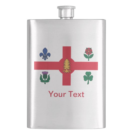 Flagge von Montreal, Flasche von Quebec Flachmann (Vorderseite)