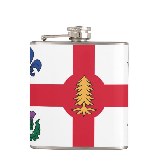 Flagge von Montreal, Quebec Flask Flachmann (Vorderseite)