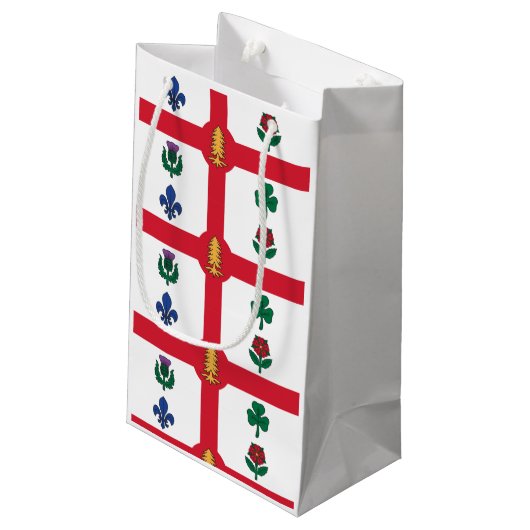 Flagge von Montreal, Quebec Kleine Geschenktüte (Rückseite Schrägansicht)