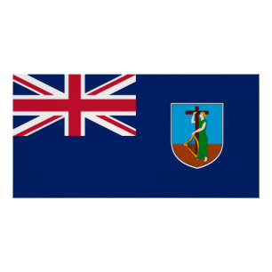 Flagge von Montserrat Poster