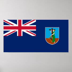 Flagge von Montserrat Poster