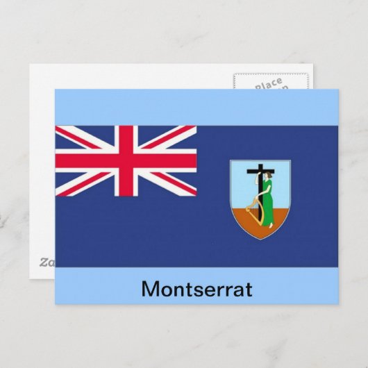 Flagge von Montserrat Postkarte (Vorne/Hinten)