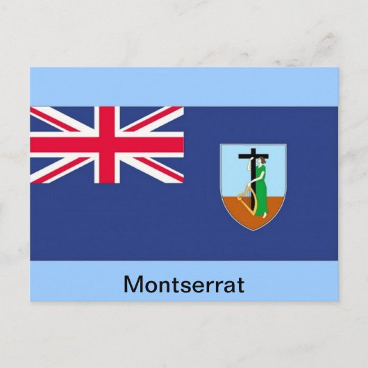 Flagge von Montserrat Postkarte (Vorderseite)