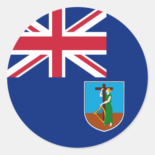Flagge von Montserrat Runder Aufkleber (Vorderseite)