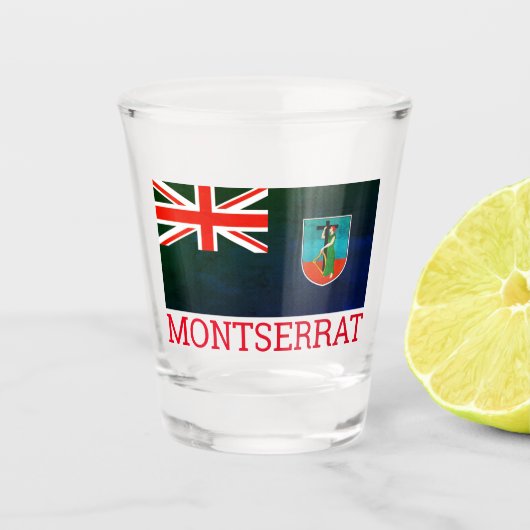 Flagge von Montserrat Schnapsglas (Vorderseite)