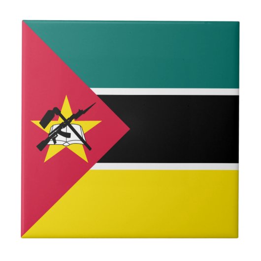 Flagge von Mosambik Fliese (Vorderseite)