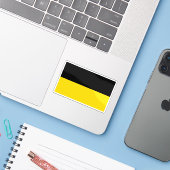 Flagge von München (gestreift), Deutschland Aufkleber (Laptop mit iPhone)