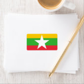 Flagge von Myanmar Adressaufkleber (Insitu)