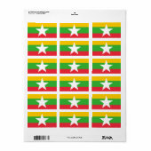 Flagge von Myanmar Adressaufkleber (Vorne)