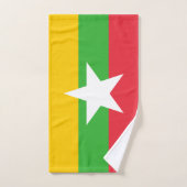 Flagge von Myanmar Badhandtuch Set (Handtuch)