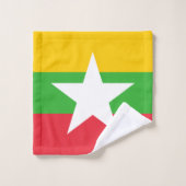 Flagge von Myanmar Badhandtuch Set (Waschlappen)