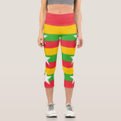 Flagge von Myanmar Capri Leggings (Vorderseite)