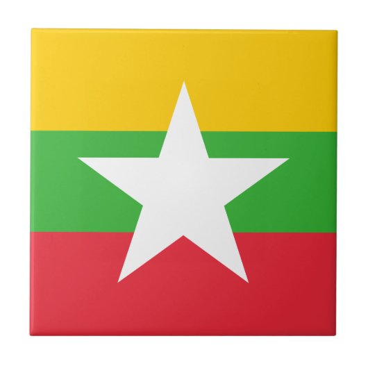 Flagge von Myanmar Fliese (Vorderseite)