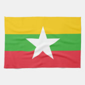 Flagge von Myanmar Geschirrtuch (Horizontal)