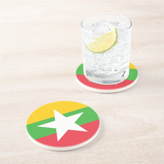 Flagge von Myanmar Getränkeuntersetzer (Seite)