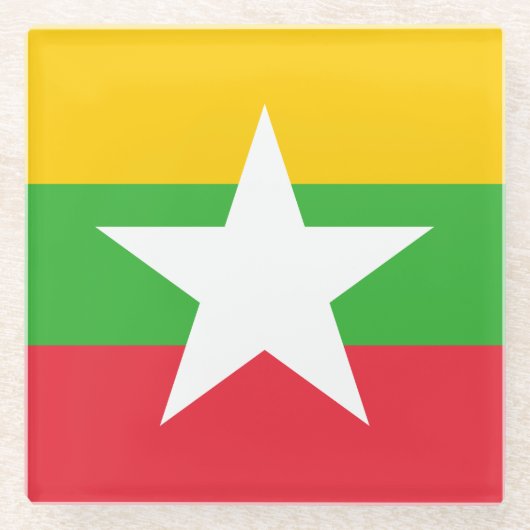 Flagge von Myanmar Glasuntersetzer (Vorderseite)