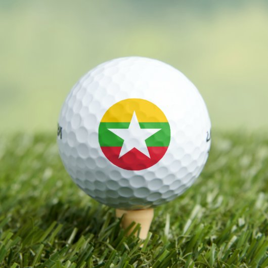 Flagge von Myanmar Golfball (Insitu T-Shirt)