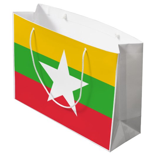 Flagge von Myanmar Große Geschenktüte (Rückseite Schrägansicht)