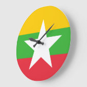 Flagge von Myanmar Große Wanduhr (Winkel)
