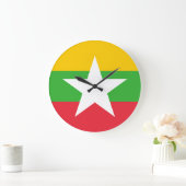 Flagge von Myanmar Große Wanduhr (Zuhause)