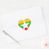Flagge von Myanmar Herz-Aufkleber (Umschlag)
