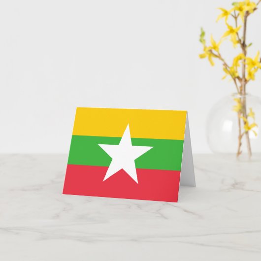 Flagge von Myanmar Karte (Gelbe Blume)