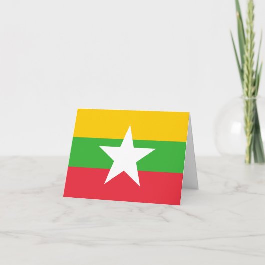 Flagge von Myanmar Karte (Vorderseite)