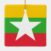 Flagge von Myanmar Keramikornament (Rückseite)