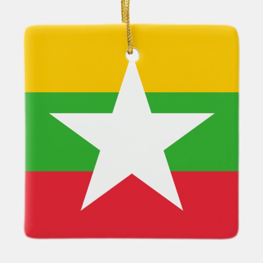 Flagge von Myanmar Keramikornament (Vorderseite)