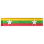 Flagge von Myanmar Namensplakette (Vorderseite)