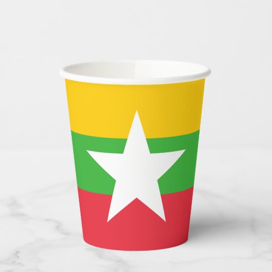 Flagge von Myanmar Pappbecher (Links)