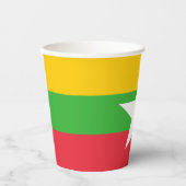 Flagge von Myanmar Pappbecher (Vorderseite)
