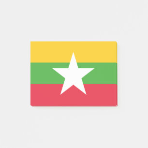 Flagge von Myanmar Post-it Klebezettel