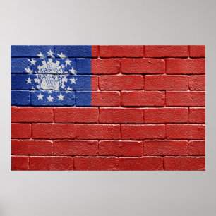 Flagge von Myanmar Poster