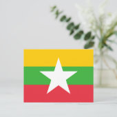 Flagge von Myanmar Postkarte (Stehend Vorderseite)