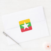 Flagge von Myanmar Quadratischer Aufkleber (Umschlag)