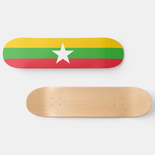 Flagge von Myanmar Skateboard (Horizontal)