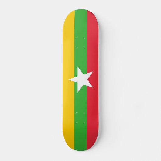 Flagge von Myanmar Skateboard (Vorderseite)